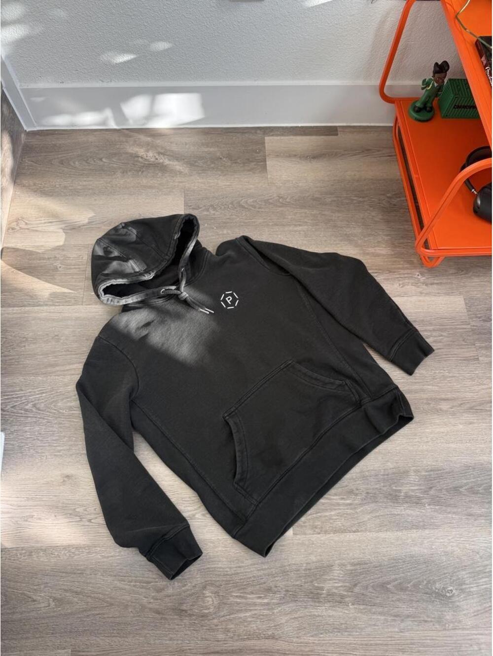 Men's Black Minimalist Hoodie, Very Good Condition, Size Medium